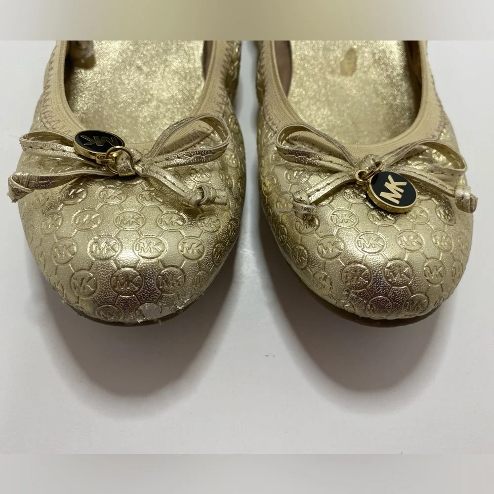 Michael Kors Girls Gold Ballet Flats Size 1